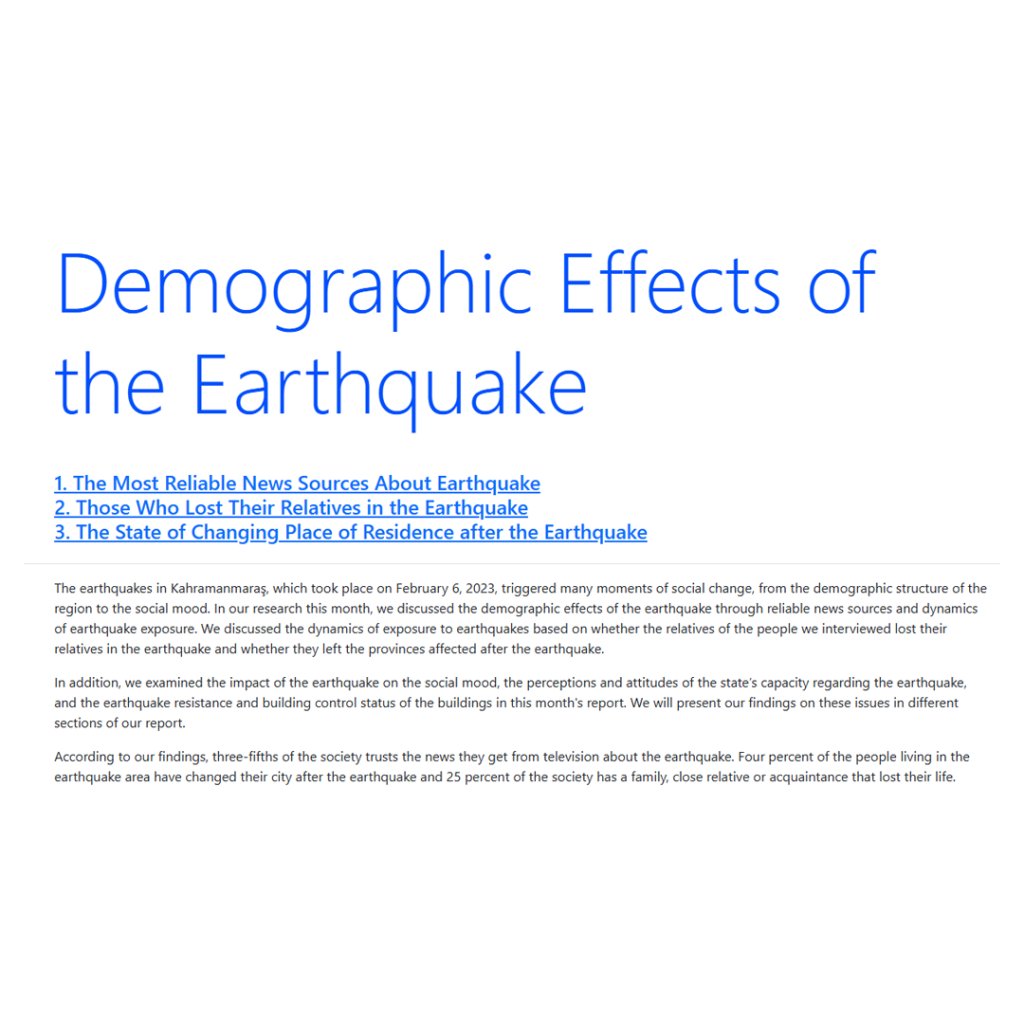 Demographic Effects of the Earthquake