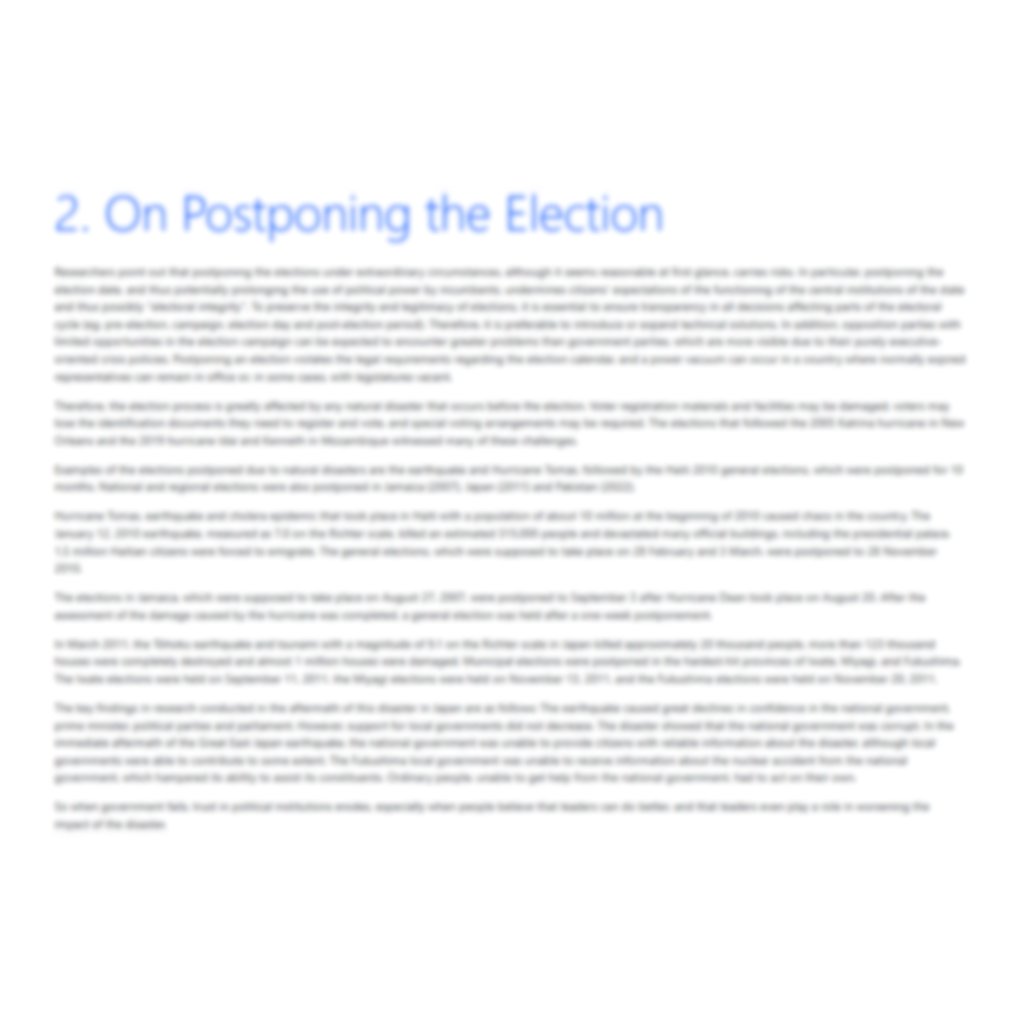 The Effect of Natural Disasters on Voting Behavior: A Literature Review